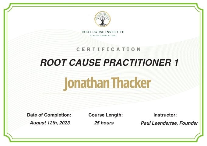 Root Cause Practitioner Certificate of Qualification